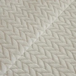 Karaca Leaves Wellsoft Blanket, Double, 200x220cm, White