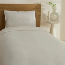 Karaca Leaves Wellsoft Blanket, Single, 150x200cm, White