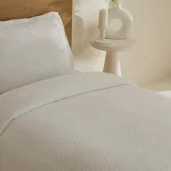 Karaca Leaves Wellsoft Blanket, Single, 150x200cm, White