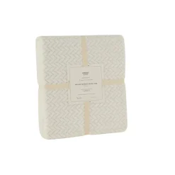 Karaca Leaves Wellsoft Blanket, Single, 150x200cm, White