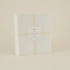Karaca Leaves Wellsoft Blanket, Single, 150x200cm, White