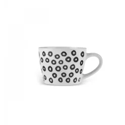 Karaca Linda Patterned Porcelain Mug, 350ml, Black