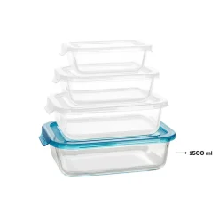 Karaca Lucy Glass Storage Container, 1500ml, Transparent