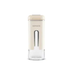 Karaca Luminous 3-Piece Glass Salt and Pepper Shaker, Cream