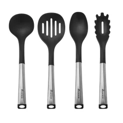 Karaca Luna 4 Piece Kitchen Utensil Set, Black