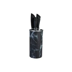 Karaca Marble 5 Piece Knife Block Set, Black