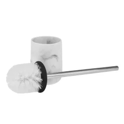 Karaca Marble Toilet Brush Holder, 10cmx10cmx12.68cm, White
