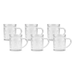 Karaca Margo 6-Piece Glass Turkish Tea Set for 6 People, 155ml, Transparent