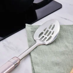 Karaca Mastermaid Slotted Serving Spoon, 32.2x6.5cm, Rose Gold