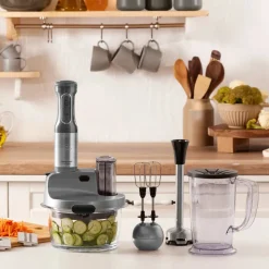 Karaca Mastermaid Steel Glass 8 in 1 Food Processor, 2500W, Galaxy Grey