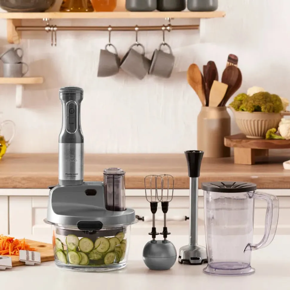 Karaca Mastermaid Steel Glass 8 in 1 Food Processor, 2500W, Galaxy Grey