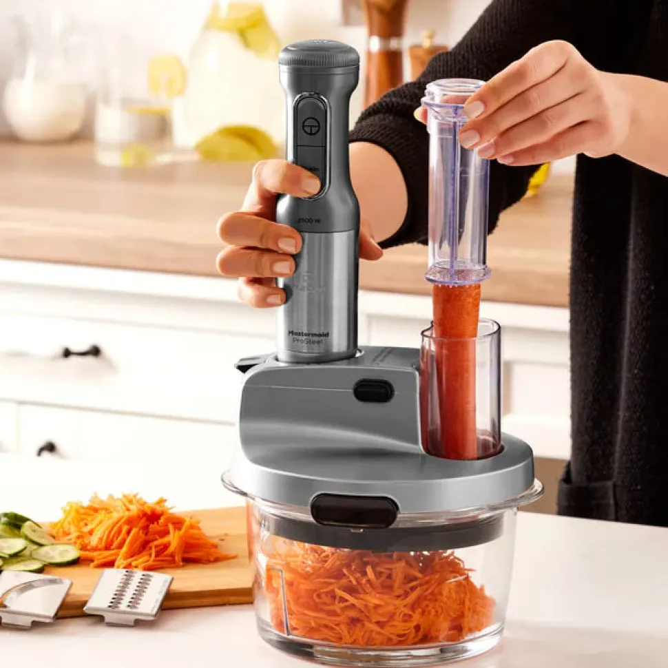 Karaca Mastermaid Steel Glass 8 in 1 Food Processor, 2500W, Galaxy Grey