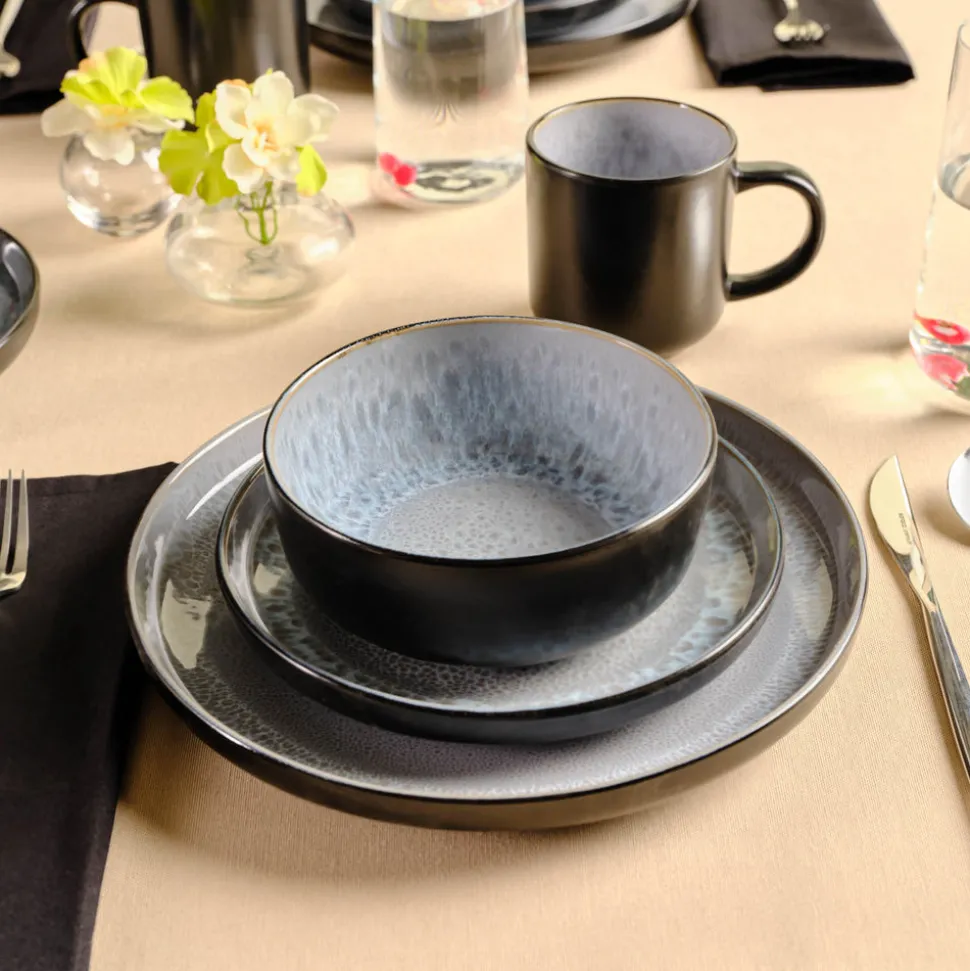 Karaca Messina Reactive Glaze 16-Piece Dinner Set for 4 People, Multi