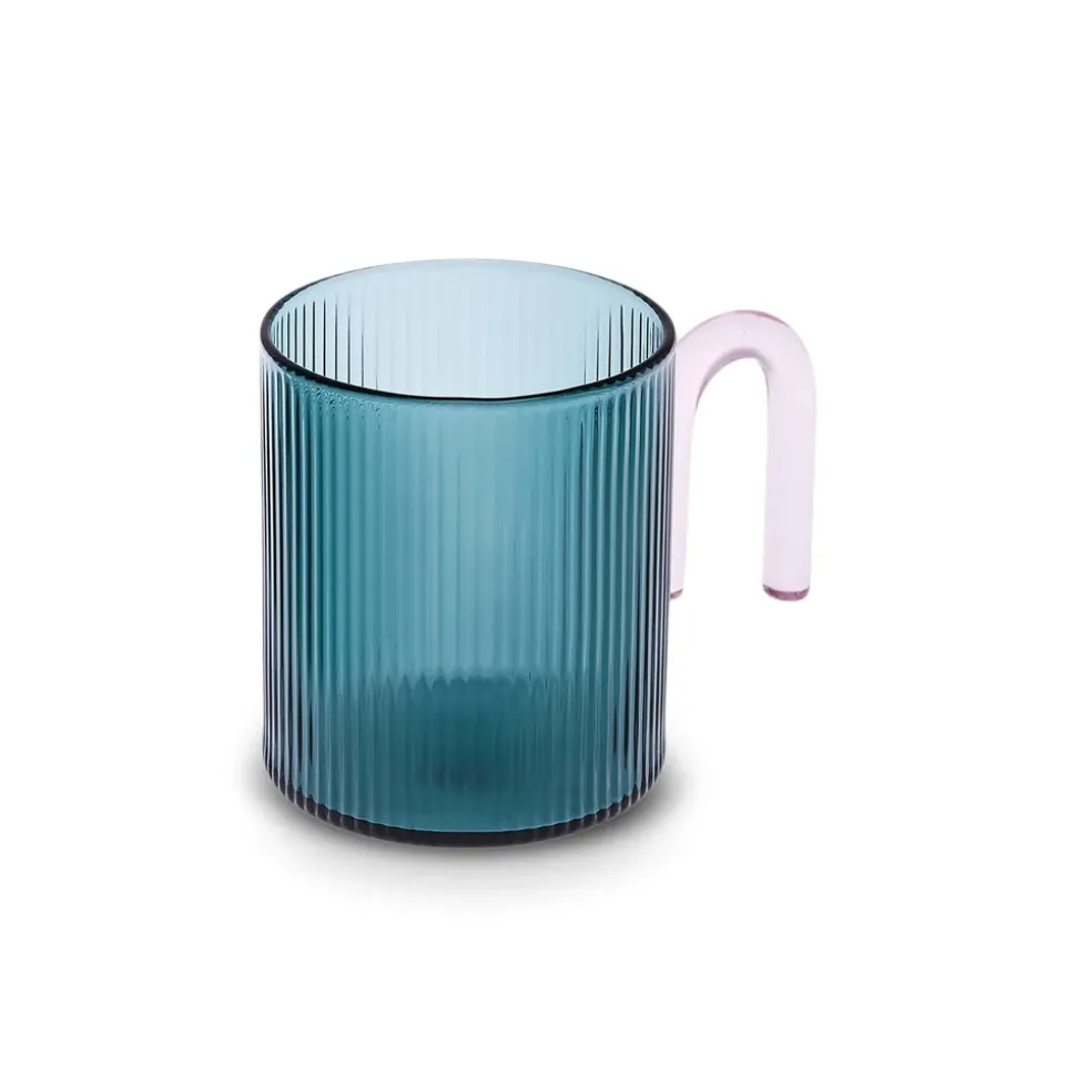 Karaca Miracle Glass Mug, 320ml, Blue