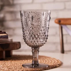 Karaca Moise Acrylic Wine Glass, 450ml, Anthratice