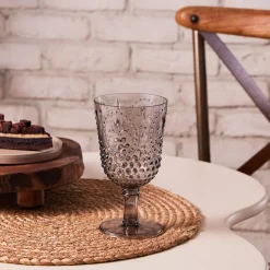 Karaca Moise Acrylic Wine Glass, 450ml, Anthratice