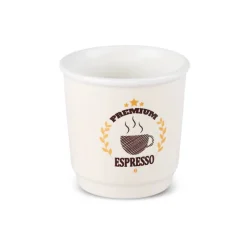 Karaca Monet 8-Piece Stoneware Espresso Turkish Coffee Cup Set for 4 People, 90ml, Multi