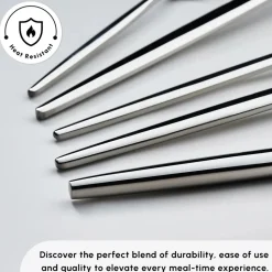 Karaca Moongate 84-Piece 316+ Stainless Steel Cutlery Set for 12 People, Silver