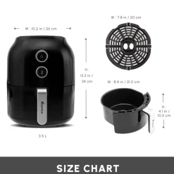 Karaca Multifry Single Pan Air Fryer, 3.5L, 1300W, Black