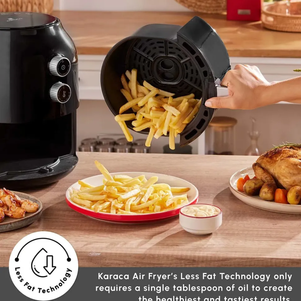 Karaca Multifry Single Pan Air Fryer, 3.5L, 1300W, Black
