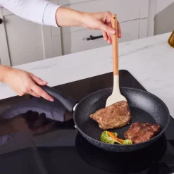 Karaca Nebula Granite 7-Piece Non-Stick Induction Cookware Set, Black