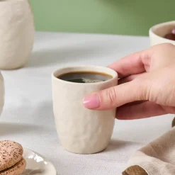 Karaca Nebula Stoneware Espresso Turkish Coffee Cup, 148ml, Beige