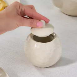 Karaca Nebula Stoneware Sugar Bowl, 300ml, Beige