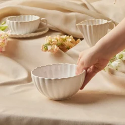 Karaca New Daisy Cereal/Soup Bowl, 15,5cm, White