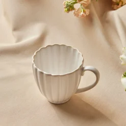 Karaca New Daisy Stoneware Mug, 230ml, White