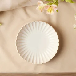 Karaca New Daisy Stoneware Pasta Bowl, 22,5cm, White