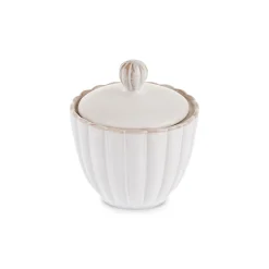 Karaca New Daisy Stoneware Sugar Bowl, 230ml, White
