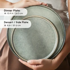 Karaca New Skal 18-Piece Reactive Glaze Dinner Set for 6 People, Grey