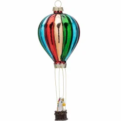 Karaca New Year Christmas Baloon Glass Tree Decoration, 6.9cmx6.9cmx18cm, Multi