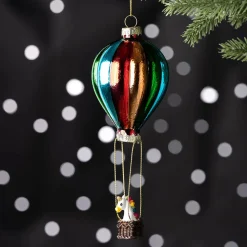 Karaca New Year Christmas Baloon Glass Tree Decoration, 6.9cmx6.9cmx18cm, Multi