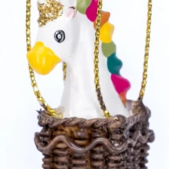 Karaca New Year Christmas Baloon Glass Tree Decoration, 6.9cmx6.9cmx18cm, Multi