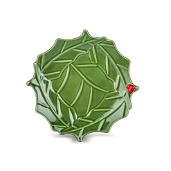 Karaca New Year Christmas Butcher's Broom Snack Bowl, 15cm, Green