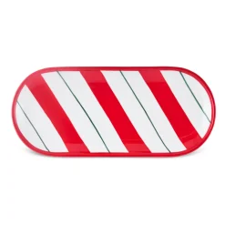 Karaca New Year Christmas Candy Stripe Serving Plate, 28cm, Red