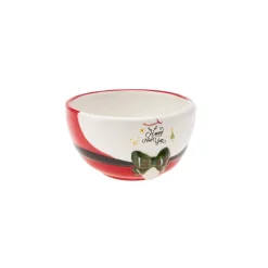 Karaca New Year Christmas Ceramic CerealSoup Bowl, 12cm, Multi