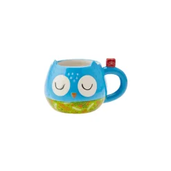 Karaca New Year Christmas Fat Owl Ceramic Mug, 380ml, Multi