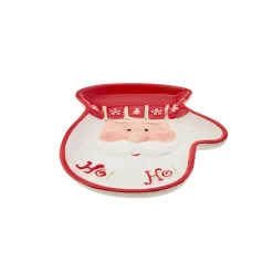 Karaca New Year Christmas Hoho Ceramic Snack Bowl, 17.8cmx12.7cmx2.5cm, Multi