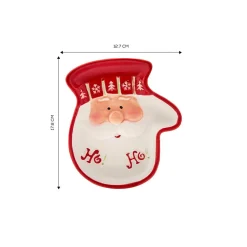 Karaca New Year Christmas Hoho Ceramic Snack Bowl, 17.8cmx12.7cmx2.5cm, Multi