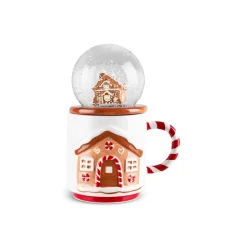 Karaca New Year Christmas House Snowball Mug, 390ml, Multi