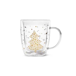 Karaca New Year Christmas Pia Double Trimmed Star Mug, 350ml, Clear
