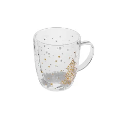 Karaca New Year Christmas Pia Double Trimmed Star Mug, 350ml, Clear