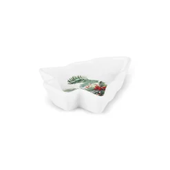 Karaca New Year Christmas 3-Piece Bamboo Pine Tree Snack Bowl, Multi