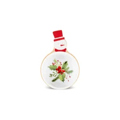 Karaca New Year Christmas 3-Piece Bamboo Santa Claus Snack Bowl, Multi