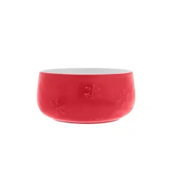 Karaca New Year Christmas Porcelain Dipping Dish, 15cm, Red