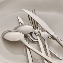 Karaca Nil 91-Piece Stainless Steel Cutlery Set with Serving Set, Silver