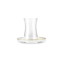 Karaca Nilufer 12-Piece Turkish Tea Set for 6 People, Transparent