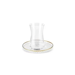 Karaca Nilufer 12-Piece Turkish Tea Set for 6 People, Transparent